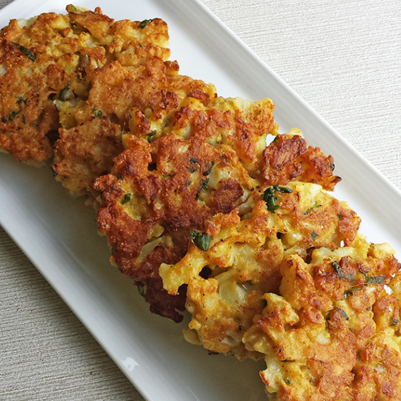 Cauliflower-Corn Fritters (V)