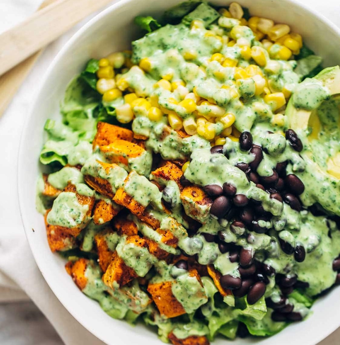 Summer Vegetarian Bowl w/Avocado Dressing