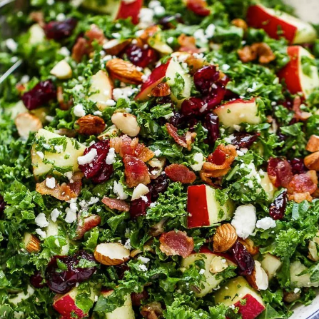 Apple, Chicken, Kale Salad w/Cranberry Vinaigrette