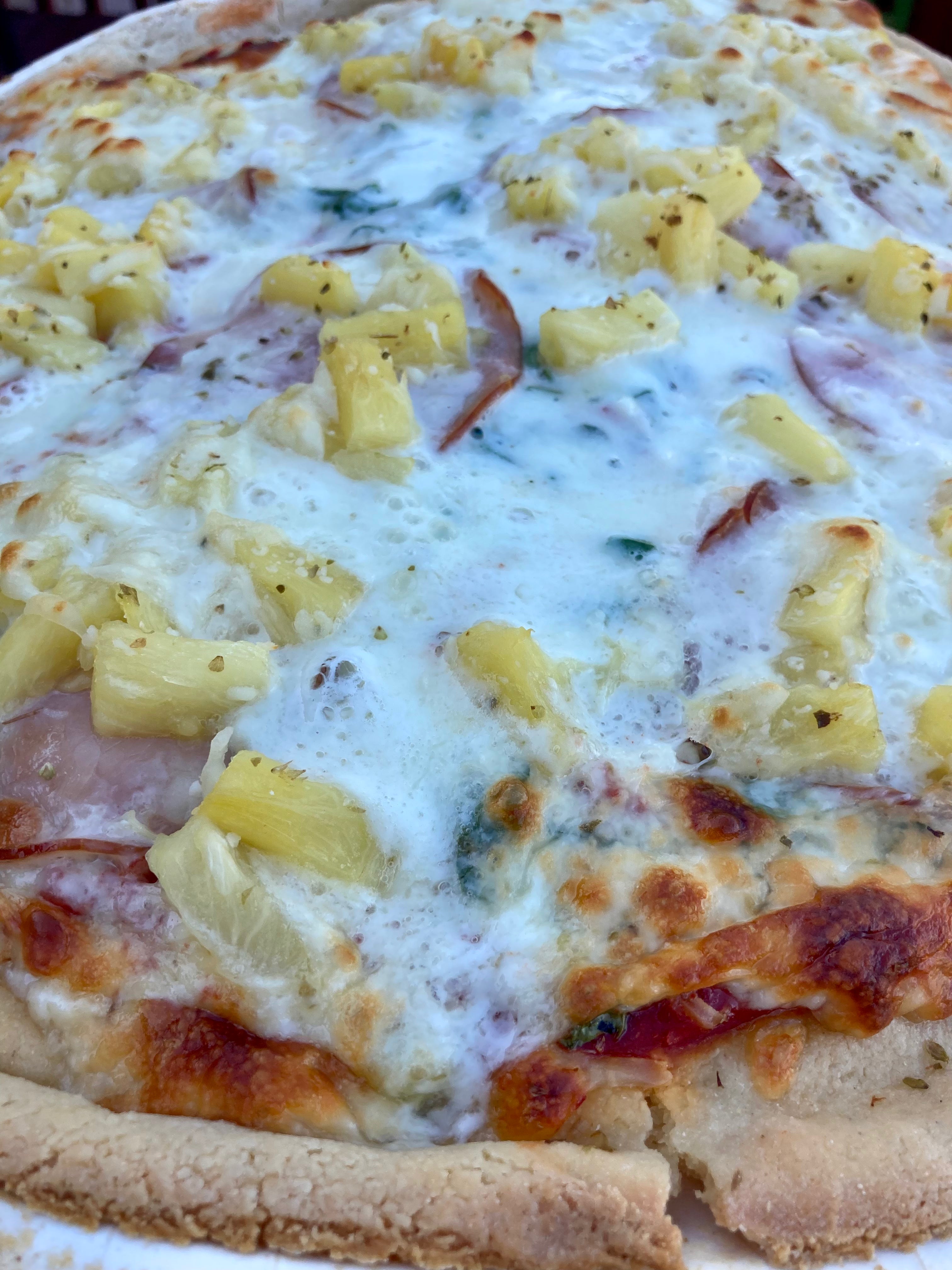 Family Take & bake Hawaiian Spinach Pizza (gf)