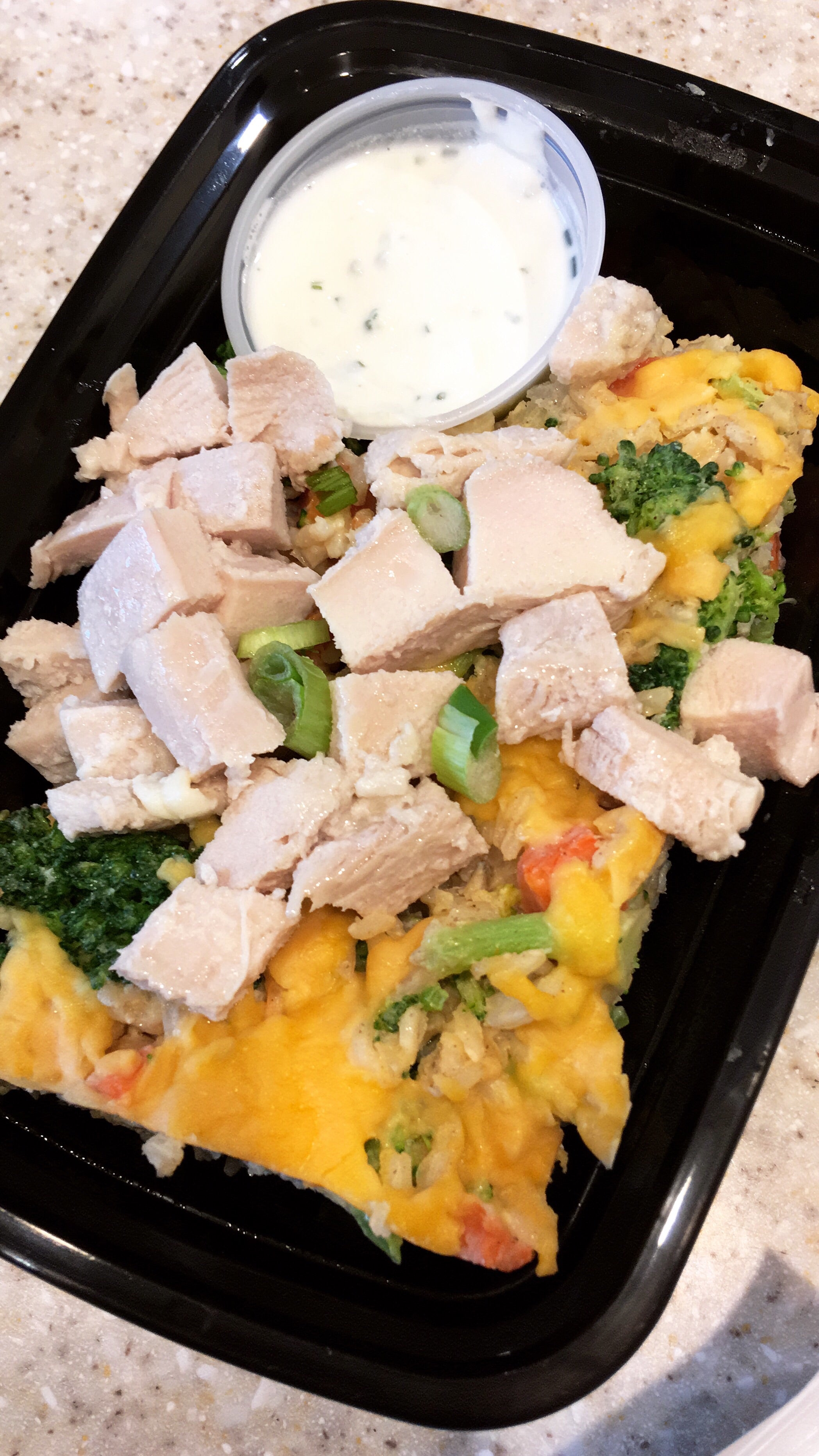 Buffalo Chicken Cauliflower Cheese Bake