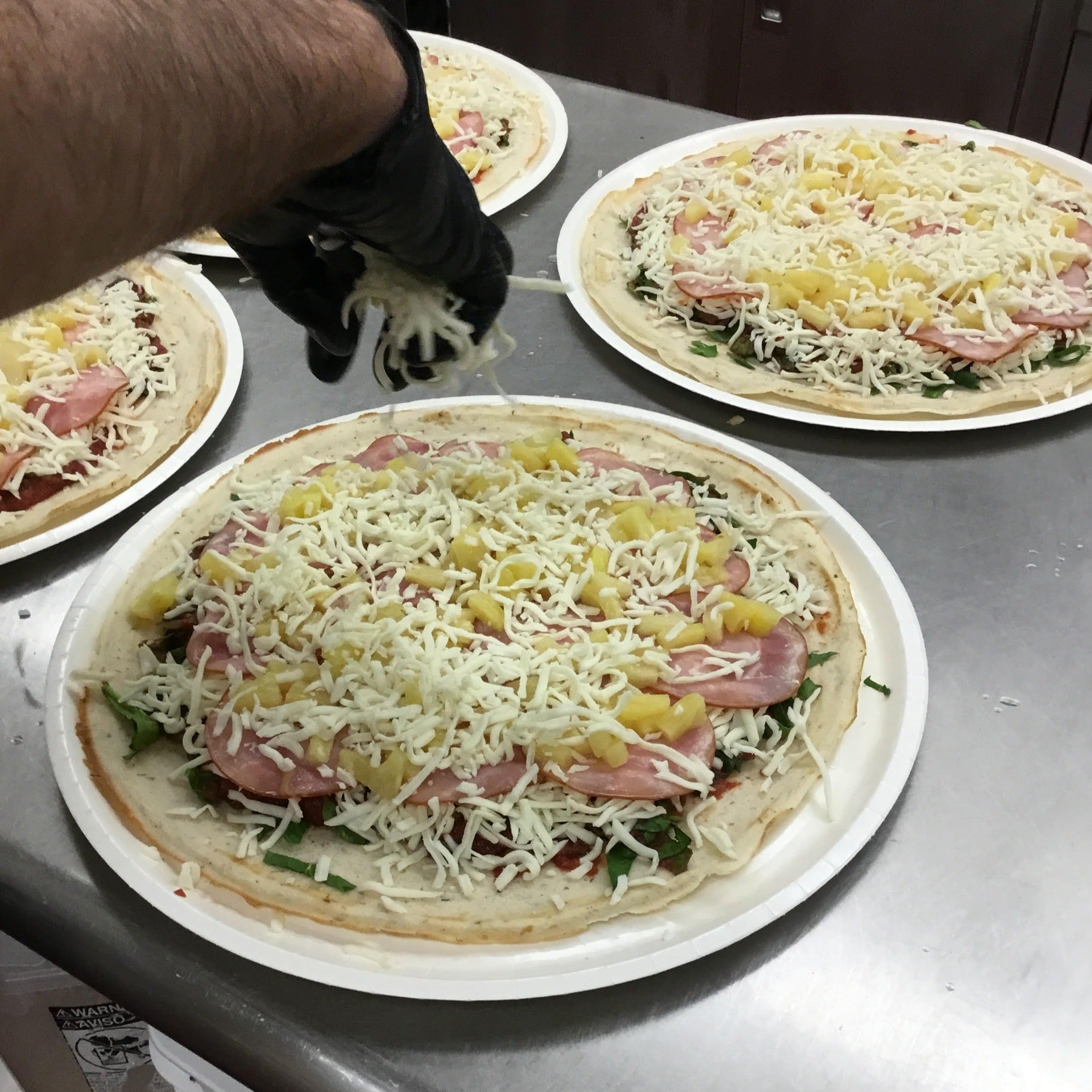 Family Take & bake Hawaiian Spinach Pizza (gf)